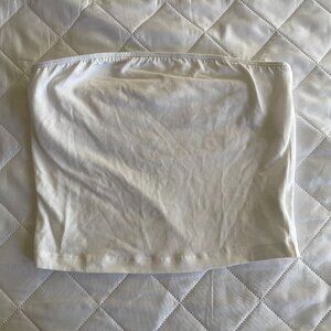 PINK Victoria’s Secret White Cotton Tube Top Built In Shelf Bra